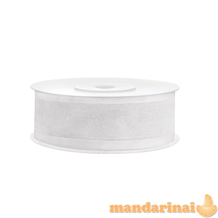 Chiffon Ribbon, white, 25mm/25m (1 pc. / 25 lm)