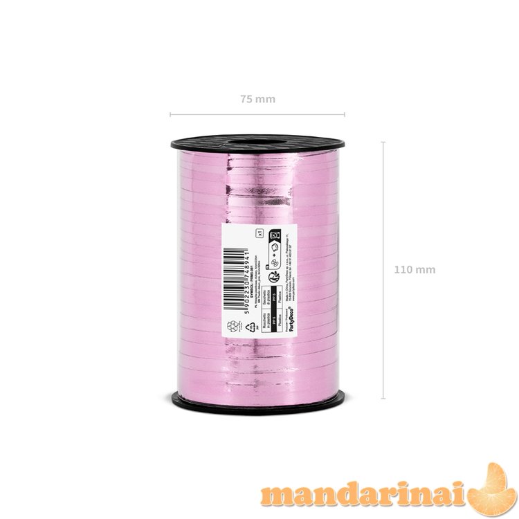 Plastic ribbon, pink, 5mm/225m