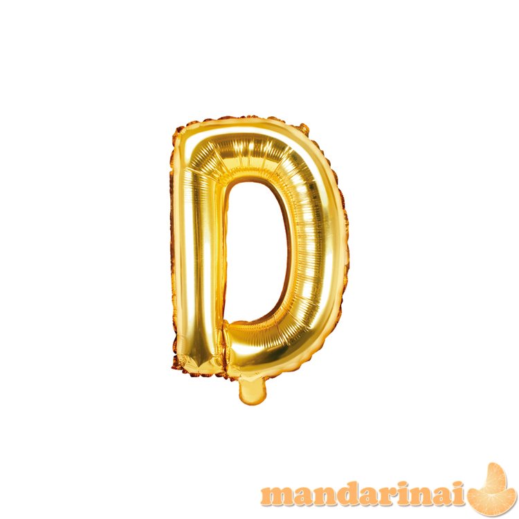 Foil Balloon Letter D , 35cm, gold