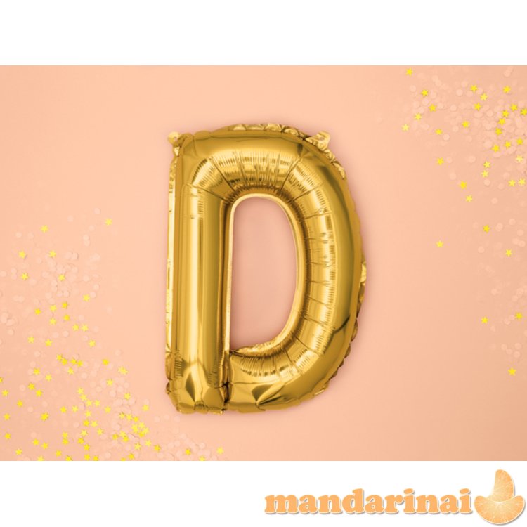 Foil Balloon Letter D , 35cm, gold