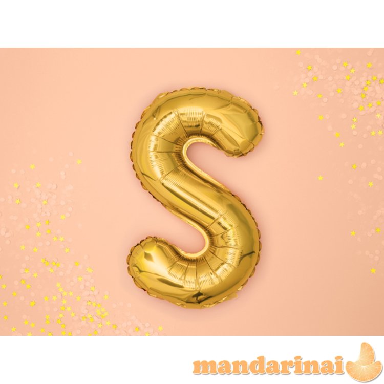 Foil Balloon Letter S , 35cm, gold