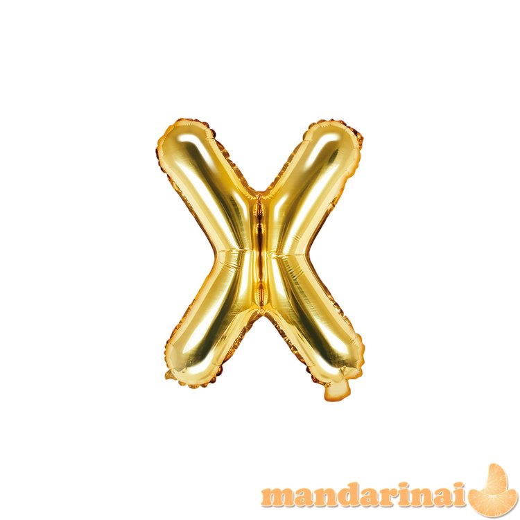 Foil Balloon Letter X , 35cm, gold