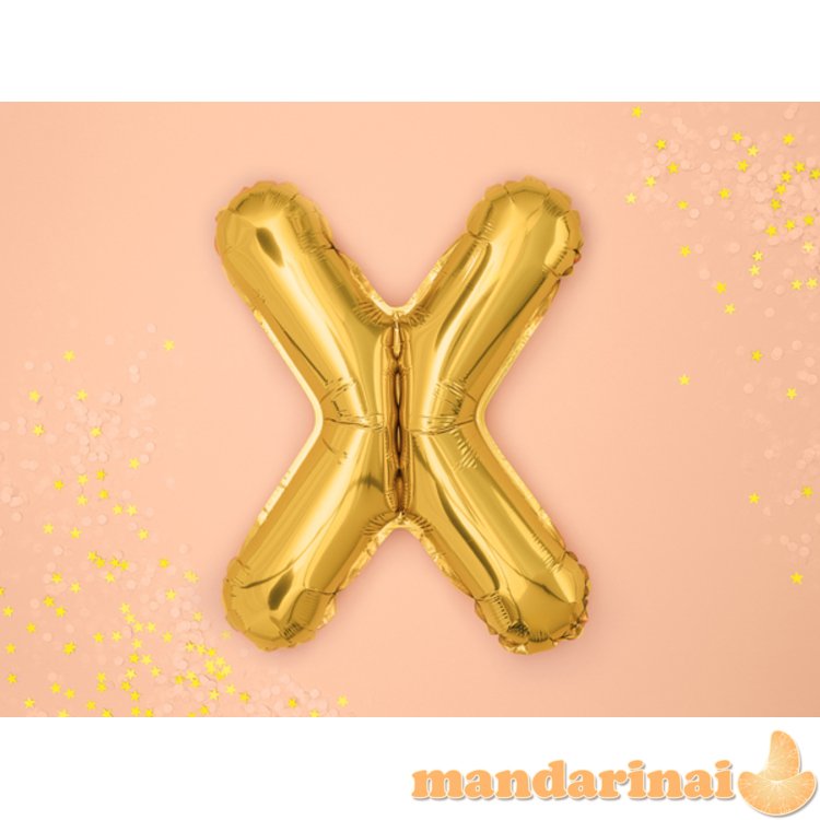 Foil Balloon Letter X , 35cm, gold