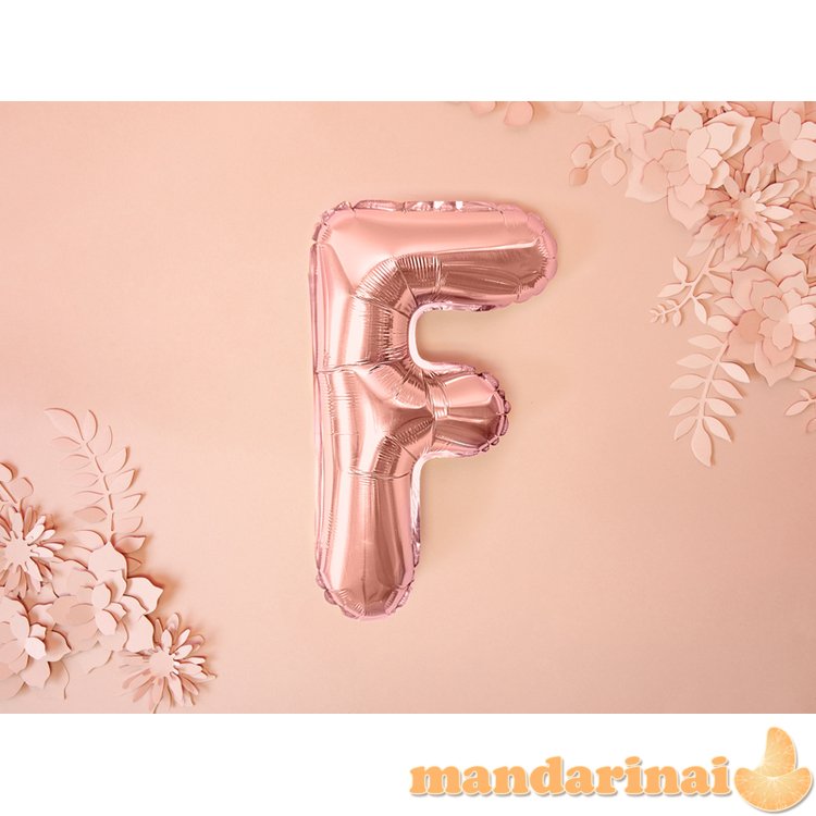 Foil Balloon Letter F , 35cm, rose gold