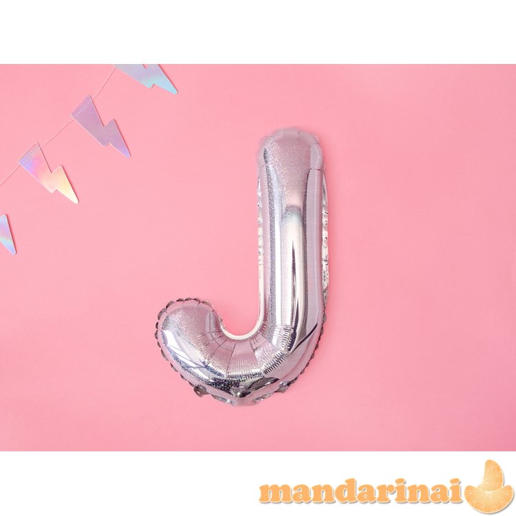 Foil Balloon Letter J , 35cm, holographic