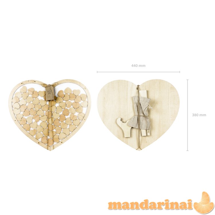 Wooden guest book - Heart, 44x37.5cm