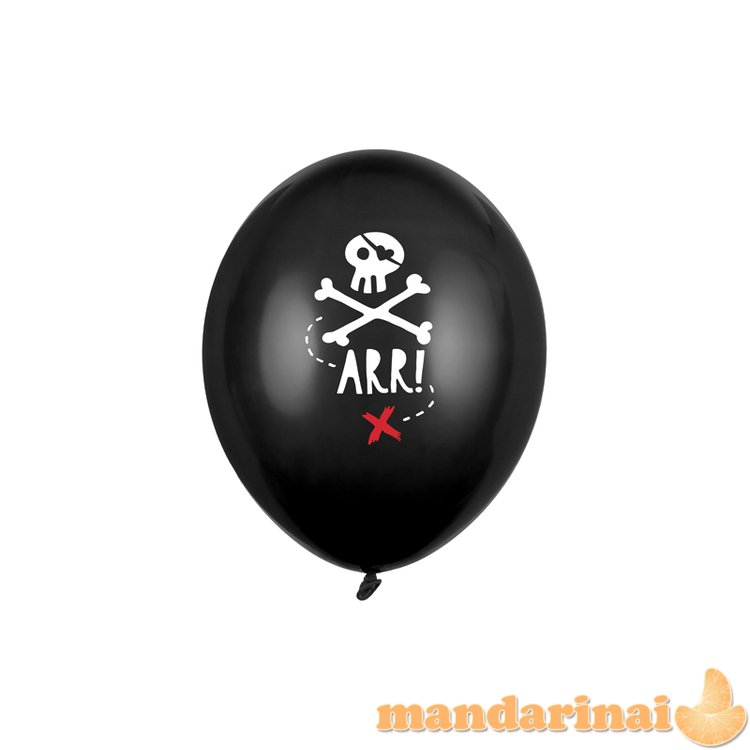 Balloons 30cm, Pirates Party, Pastel Black (1 pkt / 6 pc.)