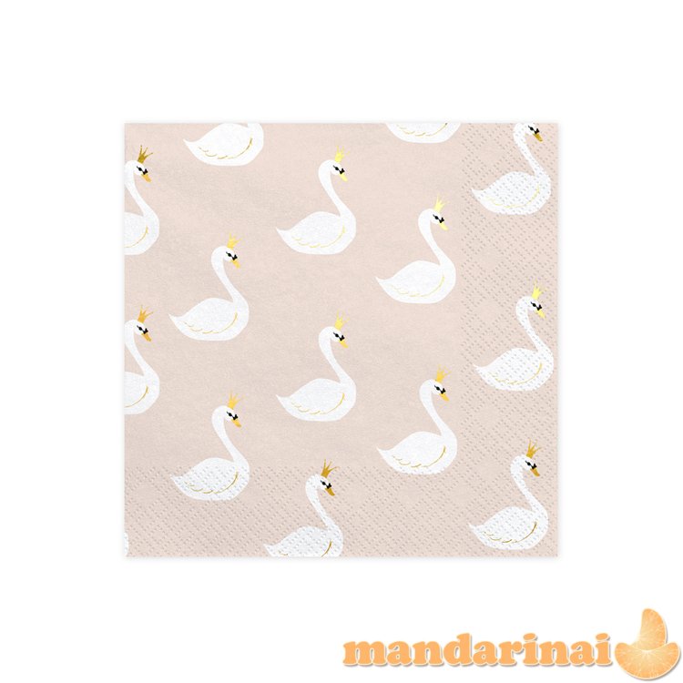 Napkins Lovely Swan, 33x33cm (1 pkt / 20 pc.)