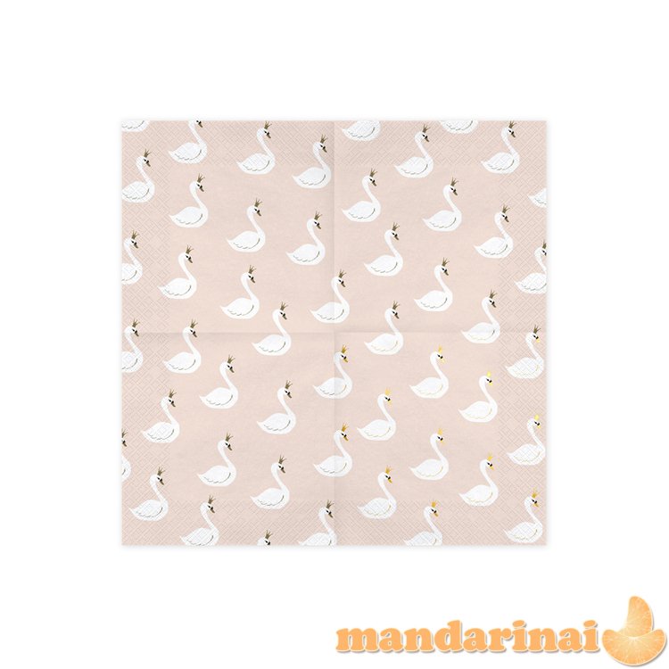 Napkins Lovely Swan, 33x33cm (1 pkt / 20 pc.)