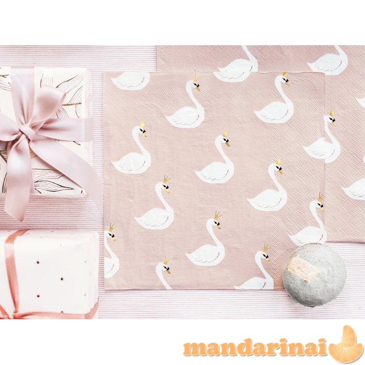 Napkins Lovely Swan, 33x33cm (1 pkt / 20 pc.)