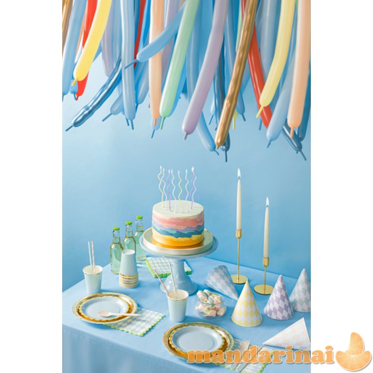 Birthday candles curl, mix, 14cm (1 pkt / 8 pc.)