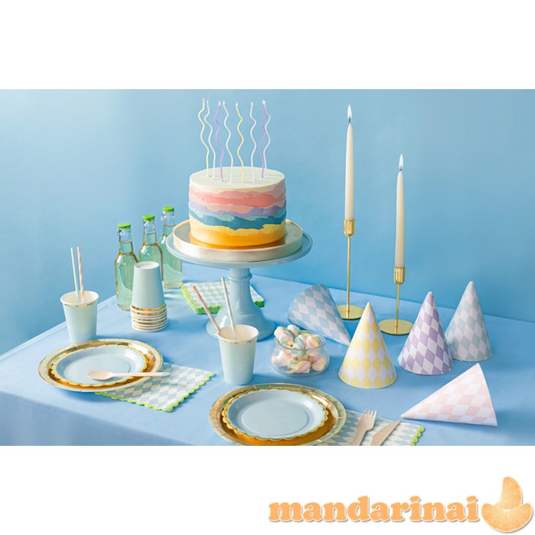 Birthday candles curl, mix, 14cm (1 pkt / 8 pc.)