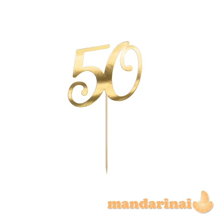 Cake topper 50 , gold, 20.5cm