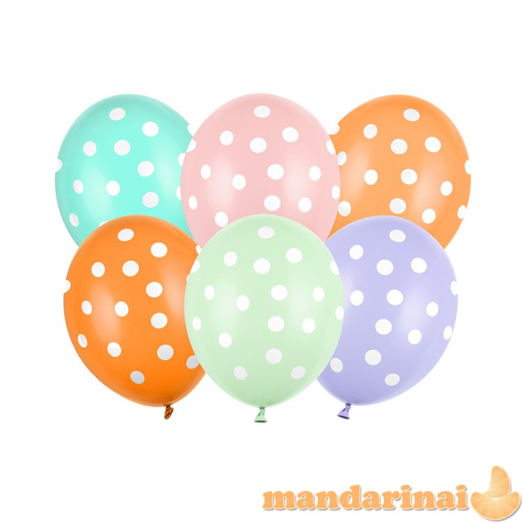 Balloons 30 cm, Dots, mix (1 pkt / 50 pc.)