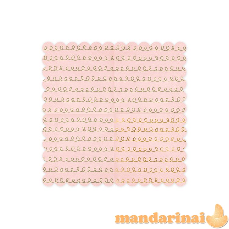 Napkins Tracing Patterns, light powder pink, 32x32cm (1 pkt / 20 pc.)