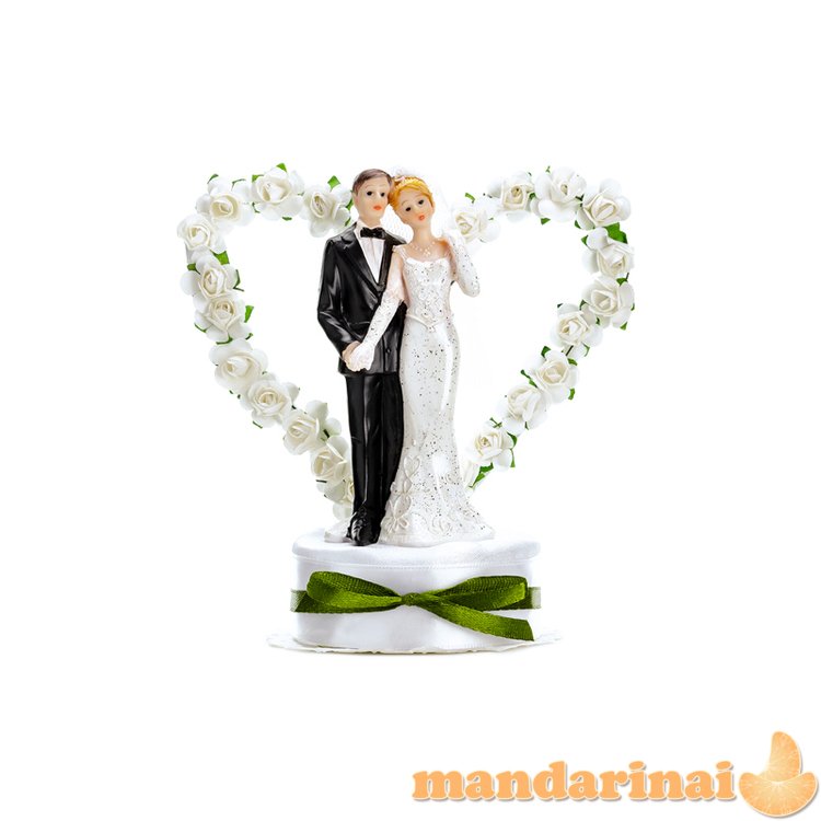 Cake Topper Newly-weds, white, 16cm