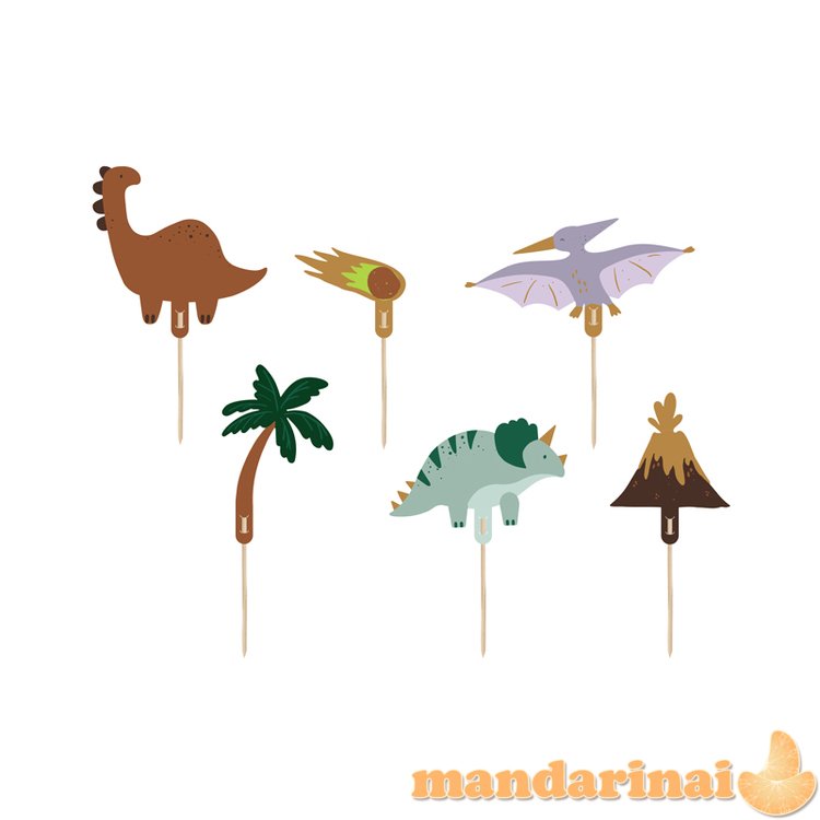 Cake toppers Dinosaurs, 8-12 cm, mix (1 pkt / 6 pc.)