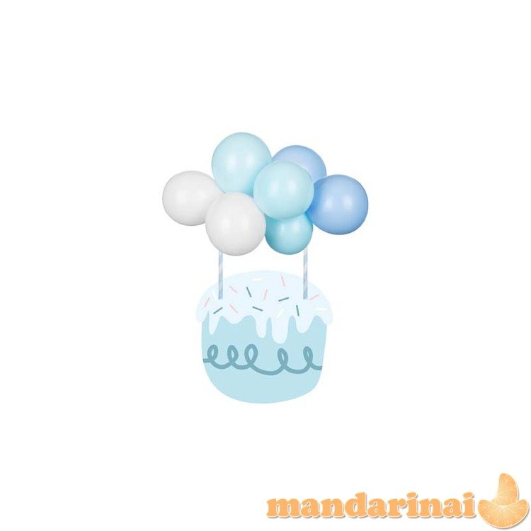 Balloon cake topper, blue, 29 cm