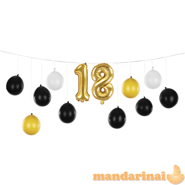 Balloon garland 3in1 - 18th birthday, mix, 260x32cm