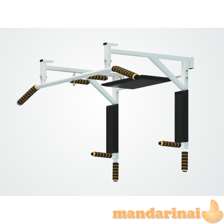 Skersinis-lygiagretės tvirtinamas ant gimnastikos sienelės SANRO 3 in 1 PLUS, iki 200kg baltas