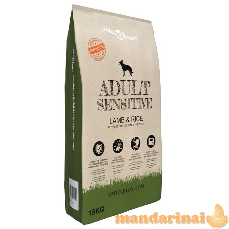 Sausas maistas šunims, adult sensitive lamb & rice, 15 kg