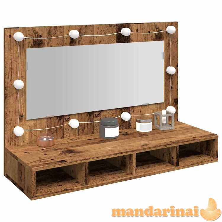 Veidrodinė spintelė su led old wood 90x31,5x62 cm