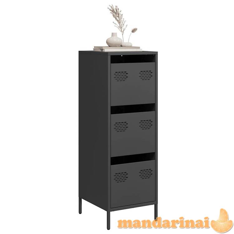 Highboard black 39x35x103,5 cm plienas