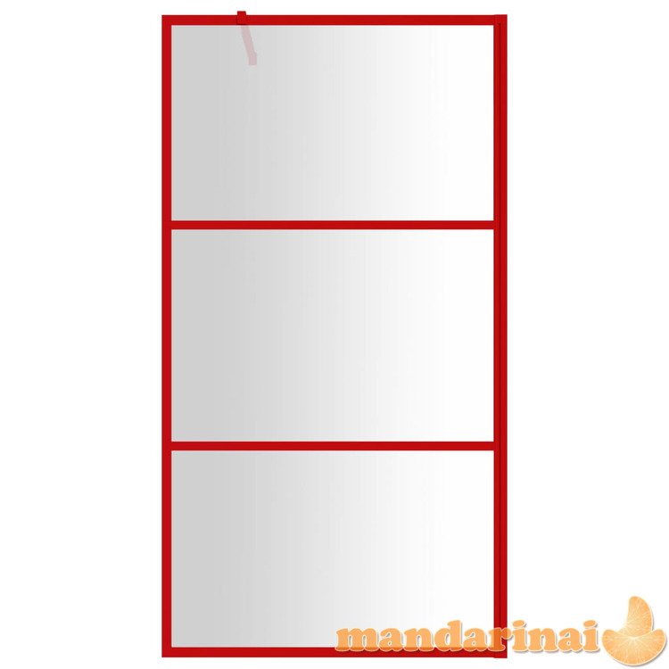 Dušo sienelė su skaidriu esg stiklu, raudona, 100x195cm