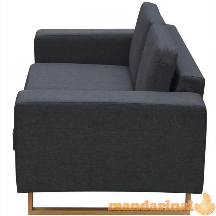 Dvivietė medžiaginė sofa, tamsiai pilkos spalvos