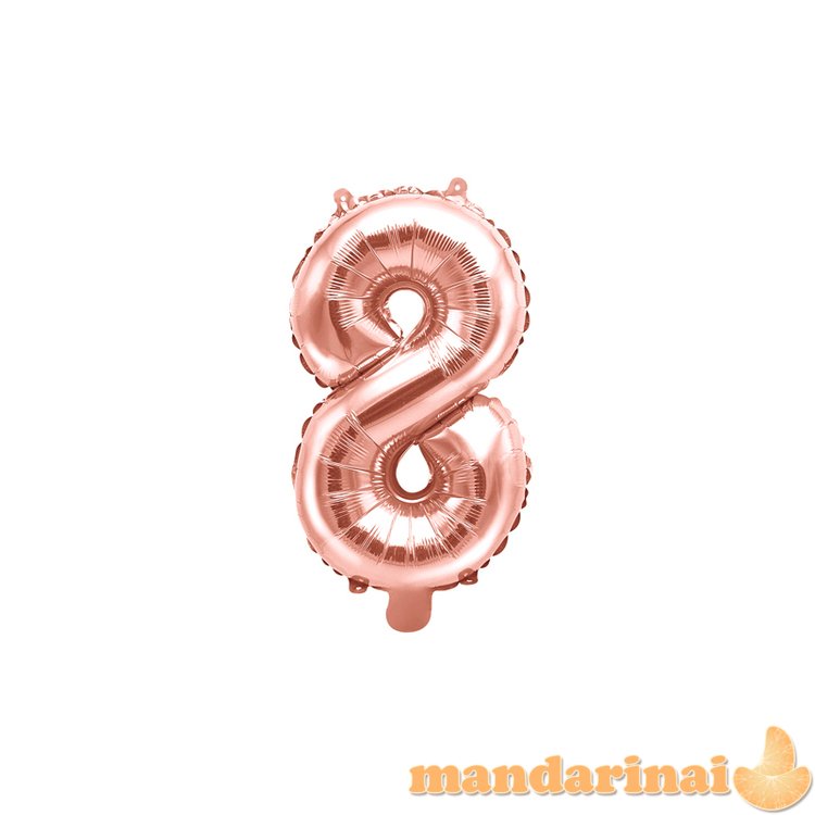 Foil Balloon Number   8  , 35cm, rose gold