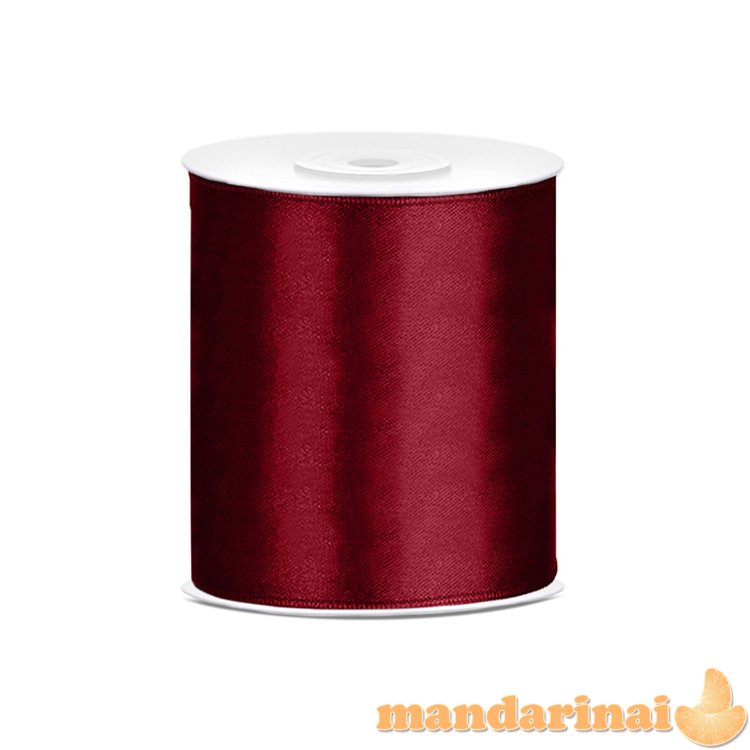 Satin Ribbon, deep red, 100mm/25m