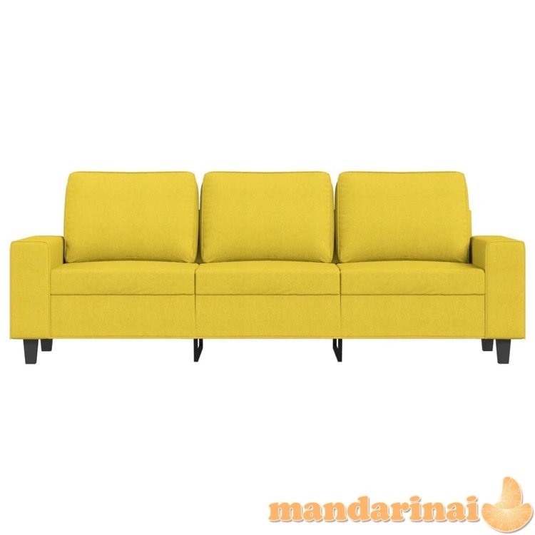 Trivietė sofa, šviesiai geltonos spalvos, 180cm, audinys