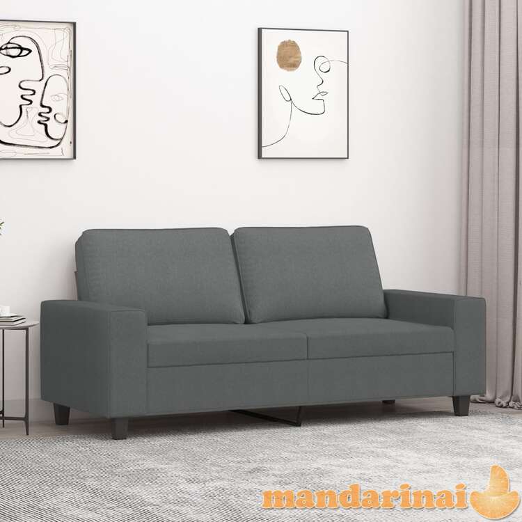 Dvivietė sofa, tamsiai pilkos spalvos, 140cm, audinys