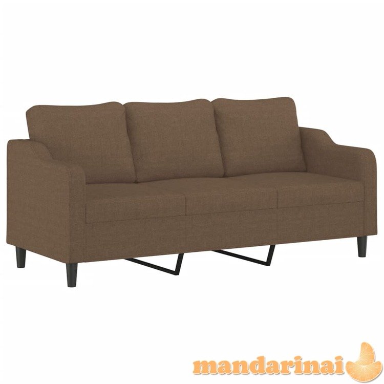 Trivietė sofa, rudos spalvos, 180cm, audinys