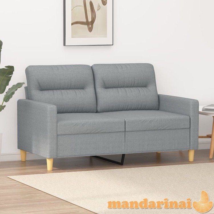 Dvivietė sofa, šviesiai pilkos spalvos, 120cm, audinys