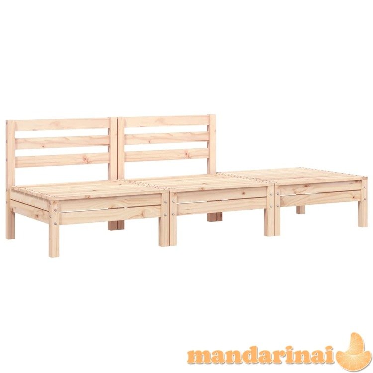 Trivietė sodo sofa, pušies medienos masyvas