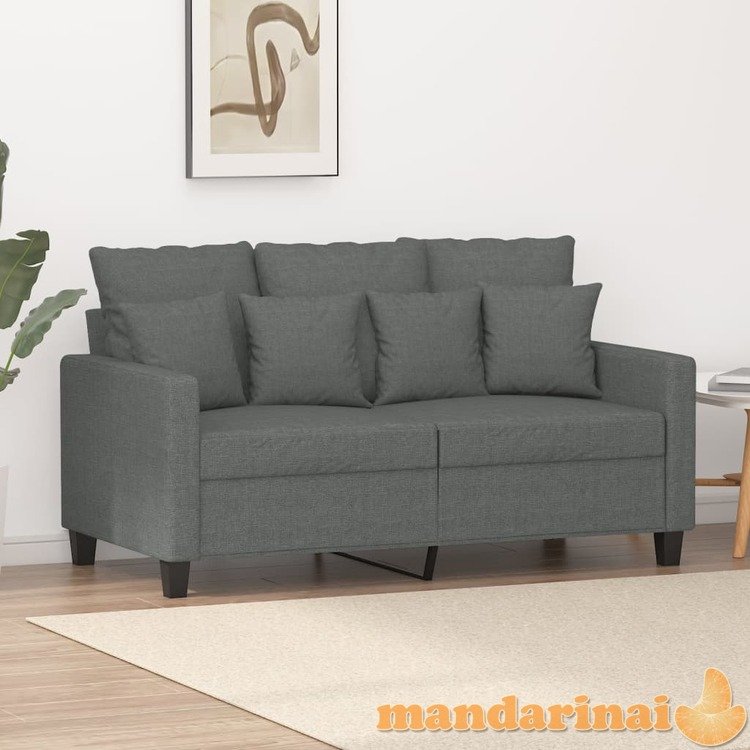 Dvivietė sofa, tamsiai pilkos spalvos, 120cm, audinys