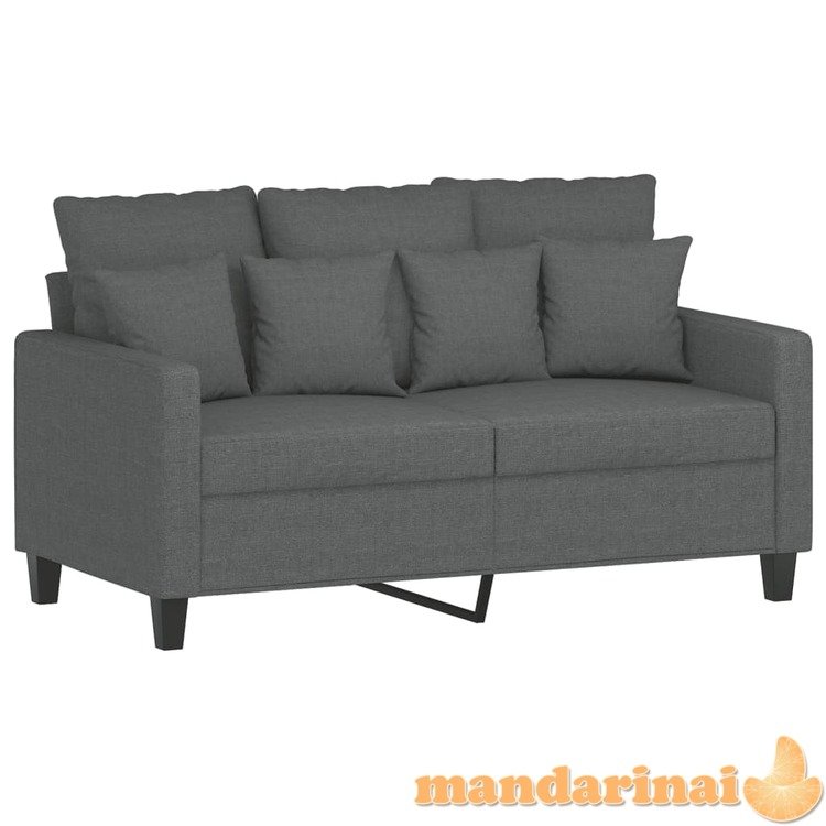 Dvivietė sofa, tamsiai pilkos spalvos, 120cm, audinys