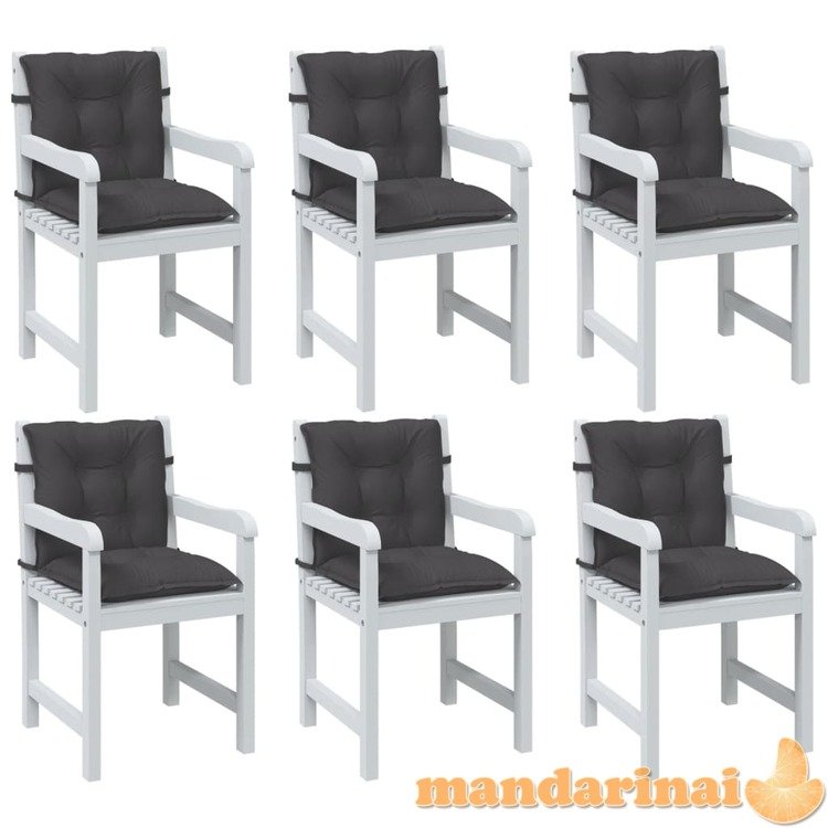 Kėdės pagalvėlės, 6vnt., antracito, 100x50x7cm, audinys