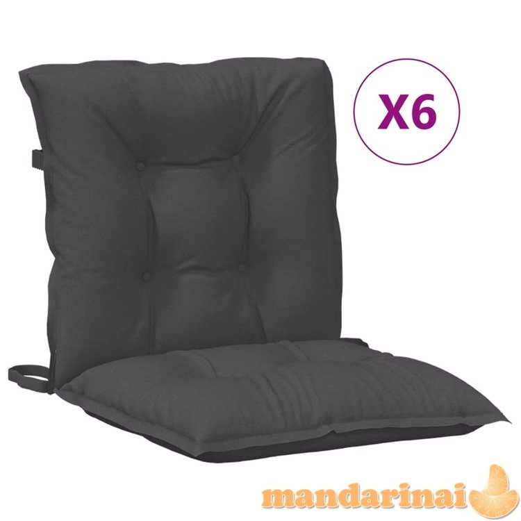 Kėdės pagalvėlės, 6vnt., antracito, 100x50x7cm, audinys