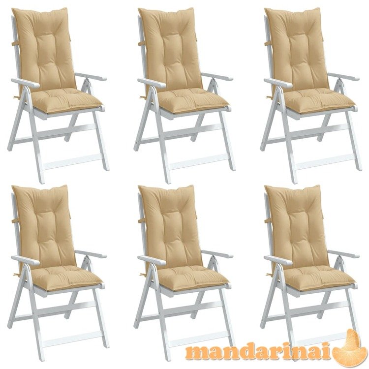 Kėdės pagalvėlės, 6vnt., smėlio, 120x50x7cm, audinys