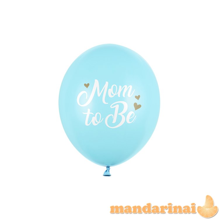 Balloons 30 cm, Mom to Be, Pastel Light Blue (1 pkt / 6 pc.)