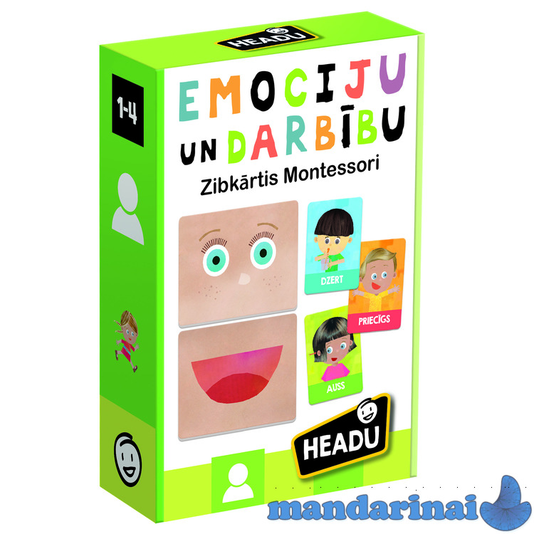 HEADU Flashcards Emotions and Actions Montessori (In Latvian lang.)