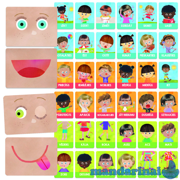 HEADU Flashcards Emotions and Actions Montessori (In Latvian lang.)