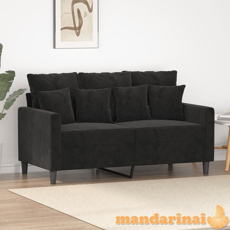 Dvivietė sofa, juodos spalvos, 120cm, aksomas