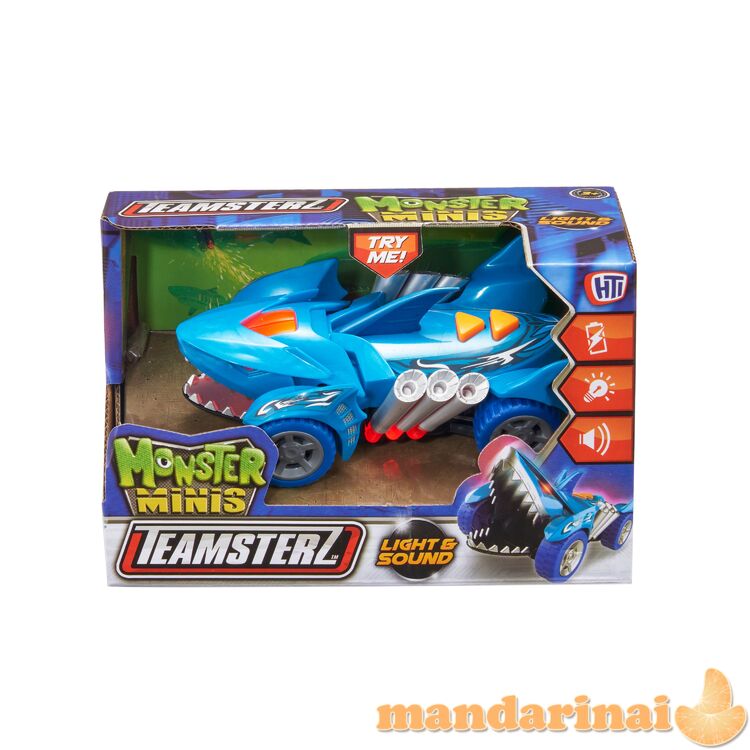 TEAMSTERZ Automobilis su šviesomis ir garsais „Mighty Machine shark“, 12,5 cm