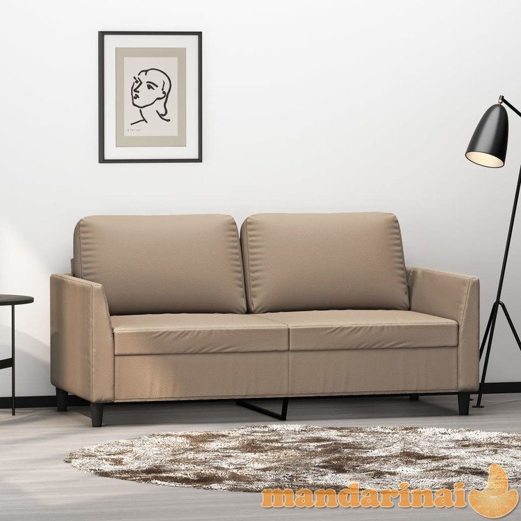 Dvivietė sofa, kapučino spalvos, 140cm, dirbtinė oda