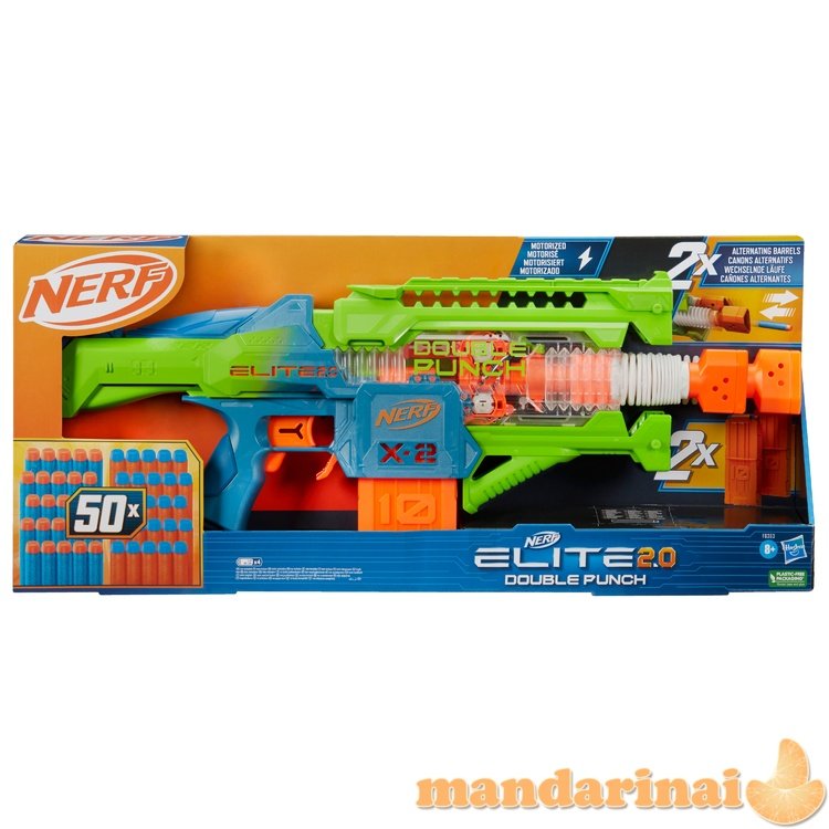 NERF ELITE 2.0 motorizuotas šautuvas DOUBLE PUNCH