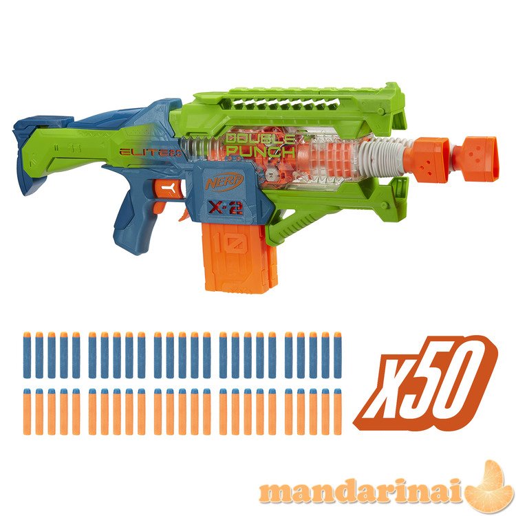 NERF ELITE 2.0 motorizuotas šautuvas DOUBLE PUNCH