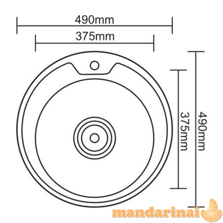 Nerūdijančio plieno plautuvė D4949UA 0.6mm su sifonu